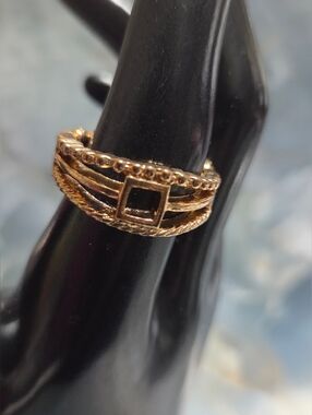 paparazzi Gold-Tone Layered Square Accent Ring